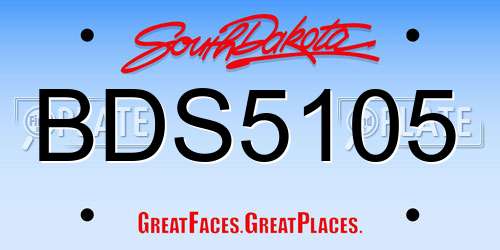 BDS5105 South Dakota License Plate