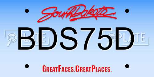 BDS75D South Dakota License Plate