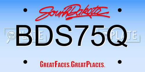 BDS75Q South Dakota License Plate