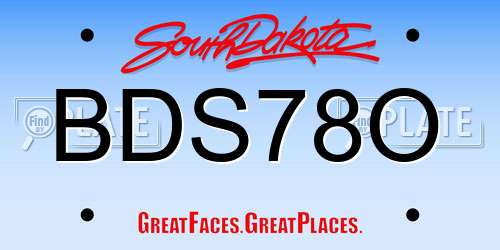 BDS78O South Dakota License Plate