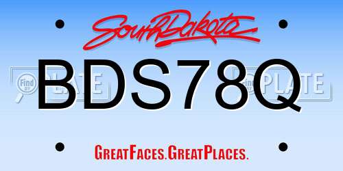 BDS78Q South Dakota License Plate