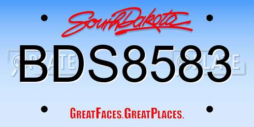 BDS8583 South Dakota License Plate