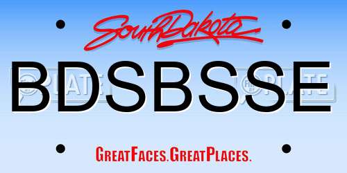 BDSBSSE South Dakota License Plate