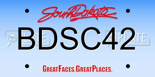 BDSC42 South Dakota License Plate