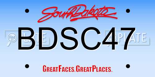 BDSC47 South Dakota License Plate