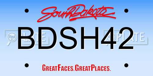 BDSH42 South Dakota License Plate