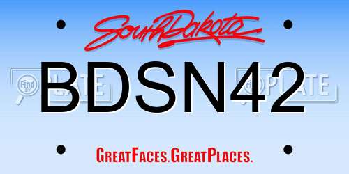 BDSN42 South Dakota License Plate