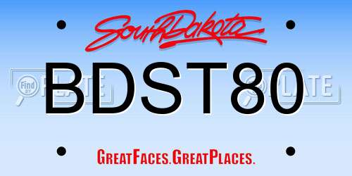 BDST80 South Dakota License Plate