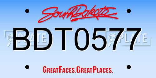 BDT0577 South Dakota License Plate