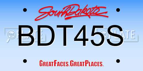 BDT45S South Dakota License Plate
