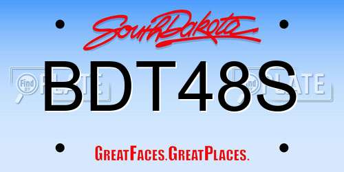 BDT48S South Dakota License Plate