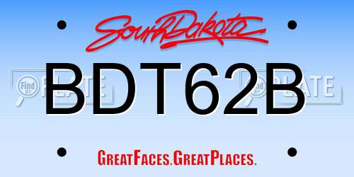 BDT62B South Dakota License Plate