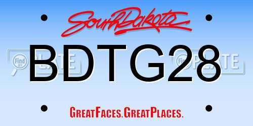 BDTG28 South Dakota License Plate