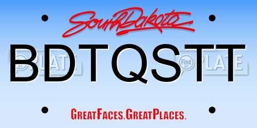 BDTQSTT South Dakota License Plate