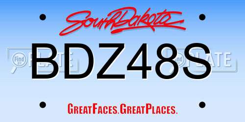 BDZ48S South Dakota License Plate