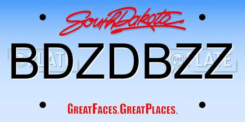 BDZDBZZ South Dakota License Plate