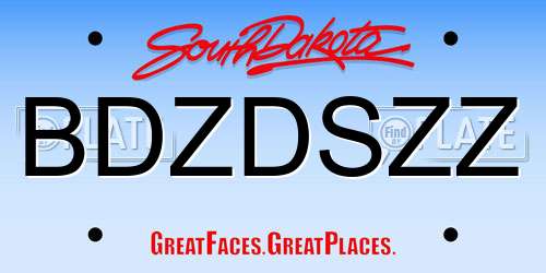 BDZDSZZ South Dakota License Plate