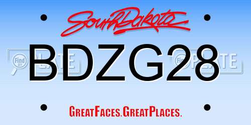 BDZG28 South Dakota License Plate