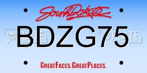 BDZG75 South Dakota License Plate