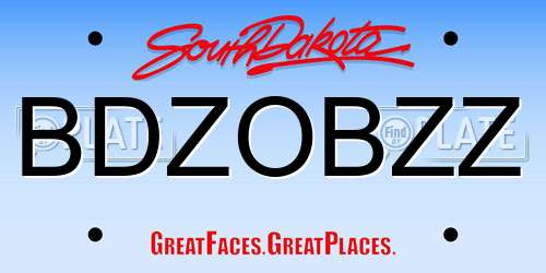 BDZOBZZ South Dakota License Plate