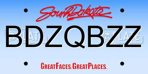 BDZQBZZ South Dakota License Plate