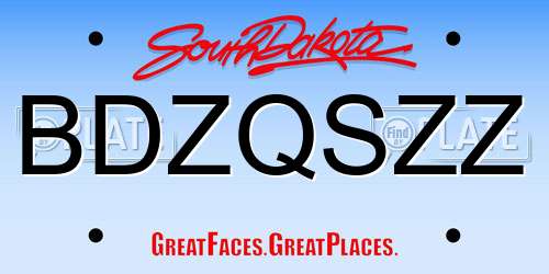 BDZQSZZ South Dakota License Plate