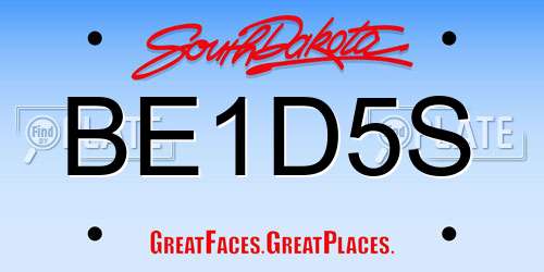 BE1D5S South Dakota License Plate