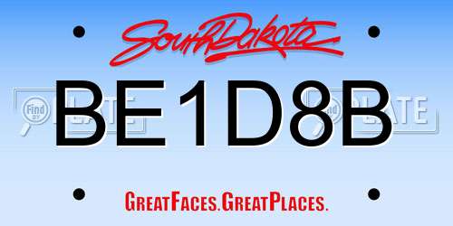 BE1D8B South Dakota License Plate