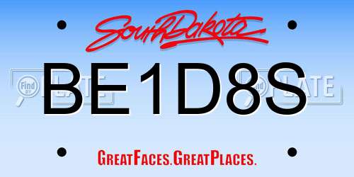 BE1D8S South Dakota License Plate