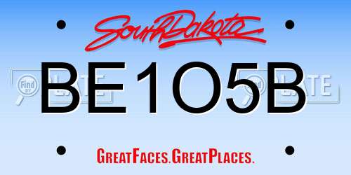 BE1O5B South Dakota License Plate