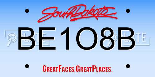 BE1O8B South Dakota License Plate