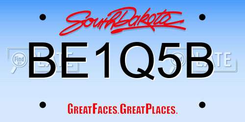 BE1Q5B South Dakota License Plate