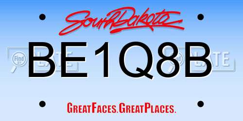 BE1Q8B South Dakota License Plate