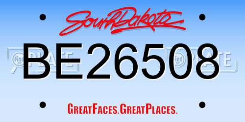BE26508 South Dakota License Plate