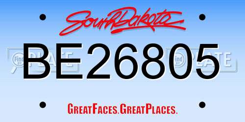BE26805 South Dakota License Plate