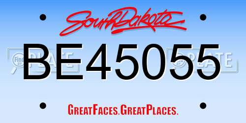 BE45055 South Dakota License Plate