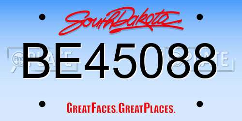 BE45088 South Dakota License Plate