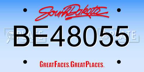 BE48055 South Dakota License Plate