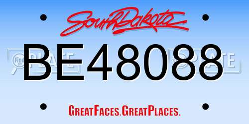 BE48088 South Dakota License Plate