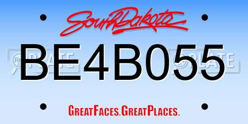 BE4B055 South Dakota License Plate