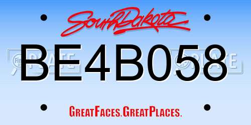 BE4B058 South Dakota License Plate