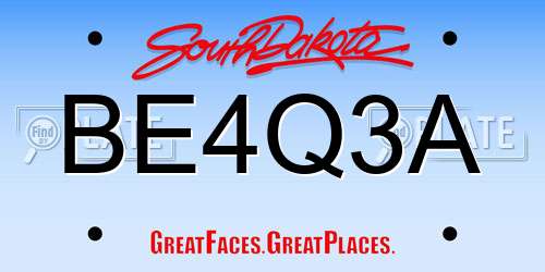 BE4Q3A South Dakota License Plate
