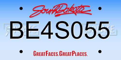 BE4S055 South Dakota License Plate