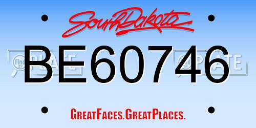 BE60746 South Dakota License Plate