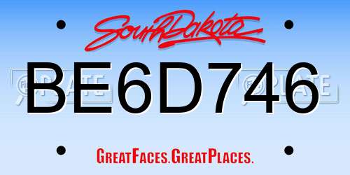 BE6D746 South Dakota License Plate