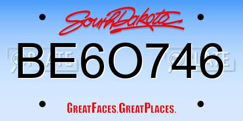 BE6O746 South Dakota License Plate