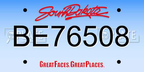 BE76508 South Dakota License Plate