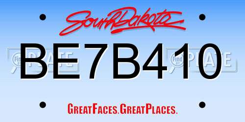 BE7B410 South Dakota License Plate