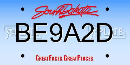 BE9A2D South Dakota License Plate