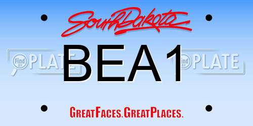 BEA1 South Dakota License Plate
